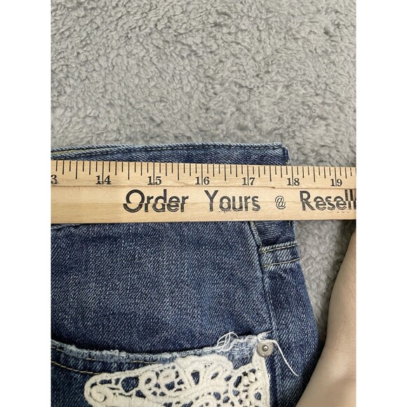 AG Adriano Goldschmied piper slouchy slim jeans, size 31 slashed, lace, rips - Picture 10 of 12